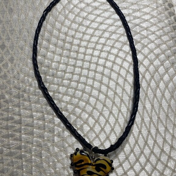 FNA 925 Sterling Silver Murano Style Lampwork Glass Heart Pendant - Picture 4 of 12